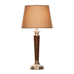 Tobacco-Colored Brushed Steel Table Lamp - Table Lamps