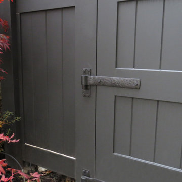Elegant Asian-Inspired Driveway Gate with Bronze Hardware in Portland, Oregon