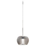 WAC Lighting - Uber LED 1-Light Quick Connect Pendant With Platinum Aluminum Shade, Chrome - Uber - Cosmopolitan Collection. Discover soft sparkling secrets by peering through the blades of Uber, a brilliantly accented LED pendant with a glimmering translucent diffuser that gently reveals light through distinctive die cast metal lines.