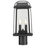 Z-Lite - Millworks 2 Light Post Light or Accessories, Black, 5 - Light a pathway or garden with this charming lantern style outdoor post light. Featuring classic details and a black finish, the light is complete with a two candelabra lights behind clear beveled glass for true, direct illumination.