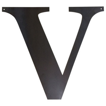 Rustic Large Letter "V", Clear Coat, 20"