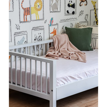 Kids Bedroom with wallpaper