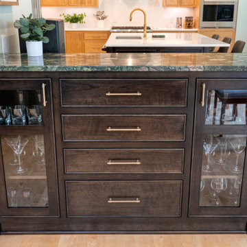 Transitional Heart Hickory Kitchen