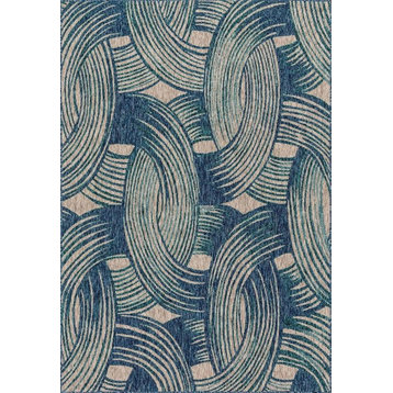 In/out Newport Area Rug, Blue and Teal, 2'2"x3'9"