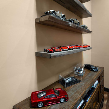 Table and Shelves - The Vault Round Table and Live Edge Shelves