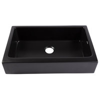 Grace Matte Black Fireclay 34" Single Bowl Quick-Fit Undermount Kitchen Sink