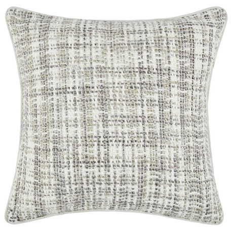 Baxter Woven 22" Throw Pillow, Blue by Kosas Home, Ivory, Natural