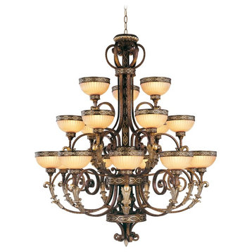 Seville Chandelier, Palatial Bronze With Gilded Accents