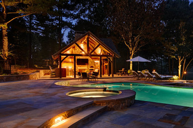 Example of a trendy pool design in Charlotte