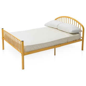 Furniture of America Capelli Contemporary Metal Slat Full Panel Bed in Orange
