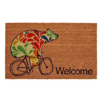 Bear on Bike "Welcome" Doormat