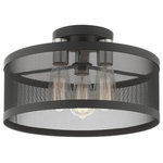 Livex Lighting - Livex Lighting 46218-04 Industro - 15" Three Light Semi-Flush Mount - Canopy Included: Yes  Shade IncIndustro 15" Three L Black/Brushed NickelUL: Suitable for damp locations Energy Star Qualified: n/a ADA Certified: n/a  *Number of Lights: Lamp: 3-*Wattage:60w Medium Base bulb(s) *Bulb Included:No *Bulb Type:Medium Base *Finish Type:Black/Brushed Nickel
