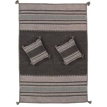 Pasargad's Santa Fe Collection Hand-Woven Cotton Area Rug, 8'x10'
