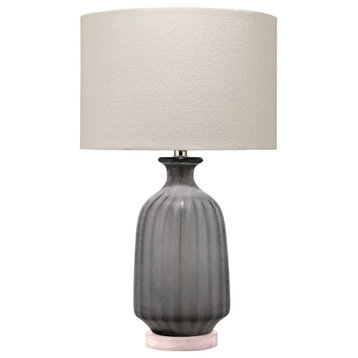 Gray Frosted Glass Table Lamp With Shade