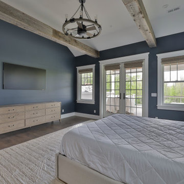 Master Bedroom - Reclaimed Wood and French Doors