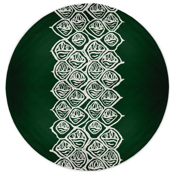 Cowry Stack Rug, Green, 5' Round