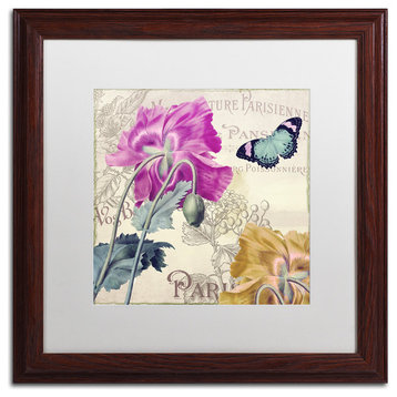 Color Bakery 'Petals of Paris III' Art, Wood Frame, White Matte, 16"x16"