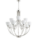 Quorum - Quorum 6059-12-62 Enclave - Twelve Light 2-Tier Chandelier - Shade Included: TRUE* Number of Bulbs: 12*Wattage: 60W* BulbType: Medium Base* Bulb Included: No