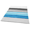 Stripes - Blue Fairy Soft Coral Fleece Patchwork Throw Blanket (59"-78.7")