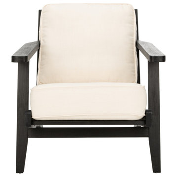 Safavieh Nico Mid Century Accent Chair, Bone/Black
