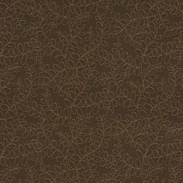 Tan And Brown Floral Vines Indoor Outdoor Upholstery Fabric By The Yard