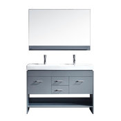 Gloria 48" Double Bathroom Vanity Set, Gray, Brushed Nickel Faucet