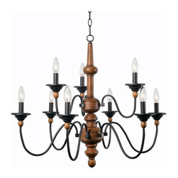 Madeline 9-Light Wood Chandelier - Chandeliers