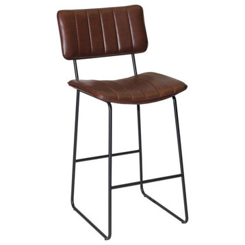 Steve Silver Tribeca Barstool With Cordovan And Gunmetal TRI600BS