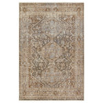 Jaipur Living - Vibe Zakaria Medallion Tan/Taupe Area Rug 5'X8' - Inspired by the vintage perfection of sun-bathed Turkish designs, the Zefira collection showcases detailed traditional motifs that have been updated with on-trend, saturated colorways. The Zakaria rug boasts a distressed medallion motif in warm tones of tan, taupe, caramel, blue, and green. This power-loomed rug features cotton fringe detailing, a natural result of weft yarns, that echoes hand-knotted construction and adds brilliant texture to the plush, durable polypropylene pile.
