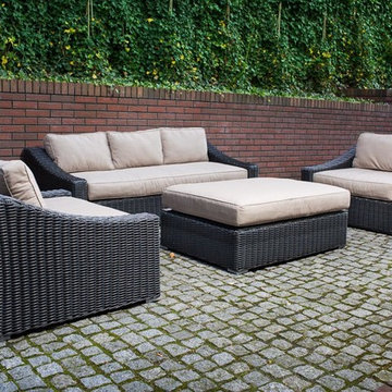 Toja Patio Furniture - Tuscan Couch Set - Red Brick Wall