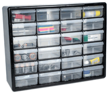 The Black Hardware Storage Cabinet with 24 Drawers