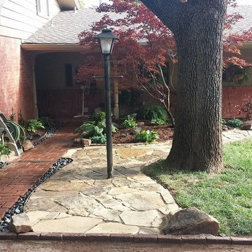 Mosaic Flagstone with Flowerbed Border(s)