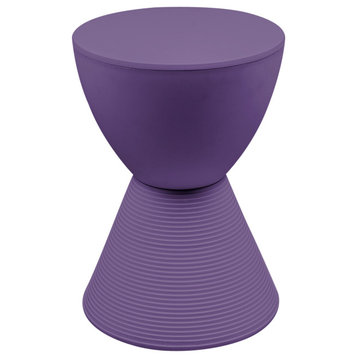 Leisuremod Boyd Modern Plastic Round Side End Table, Purple