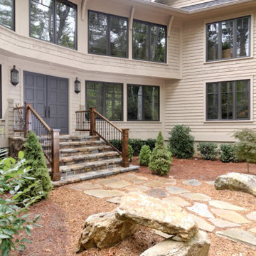 Dream Cabin | Stone Pathway to Front Door | Zoltan Design Co.