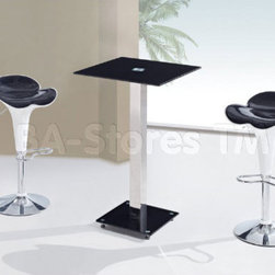 Contemporary 3 PC Bar Set in White and Black - Indoor Pub And Bistro Sets