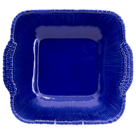 Sarar Square Platter with Handles, Blue