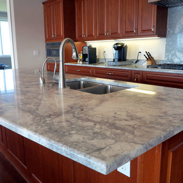 Super White Quartzite Kitchen Countertop