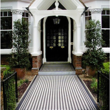 Beautiful Victorian Facade with Geometric Floor Tiles