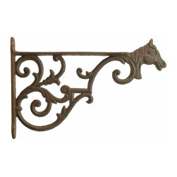 Import Wholesales - Decorative Horse Head Cast Iron Plant Hanger Hook, Large 13.375" Long - Brackets