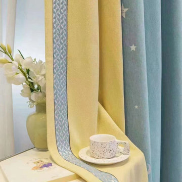 QYFL2302MA 2023 New Arrival Petrel Blue Pink Green Wave Pattern Chenille Ready M