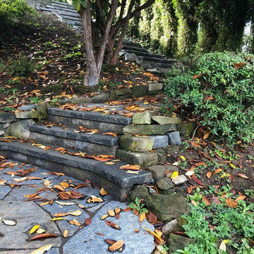 Natural flagstone pathway and manor stone steps