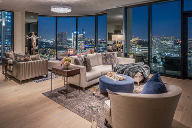 Inspiration for a transitional living room remodel in Houston