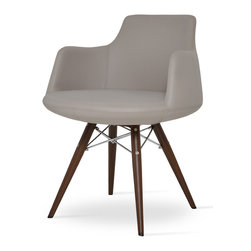 DERVISH MW WALNUT-BONE LEATHERETTE - Dining Chairs