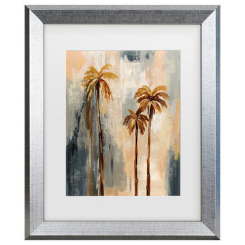 Silvia Vassileva 'Palm Trees I' Matted Framed Art