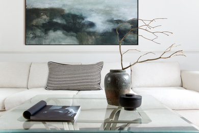 Example of a mid-sized minimalist formal and enclosed living room design in London