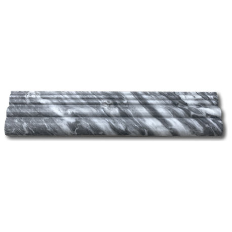 Bardiglio Gray Marble 2-1/2x12 Chair Rail Trim Molding Honed, 1 piece