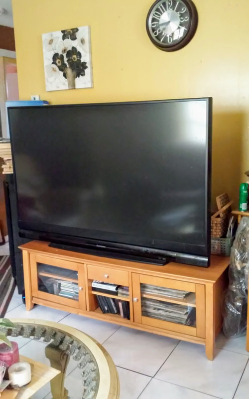I'M CHANGING MY TV STAND IN MY LIVINGROOM, BUT NEED TOO KNOW IF IT WIL