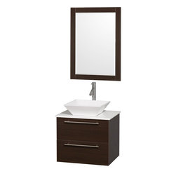 24" Wall Mounted Vessel Sink Bathroom Vanity Set - Bathroom Vanities And Sink Consoles