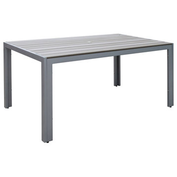 Gallant Sun Bleached Gray Aluminum Frame 6 Person Patio Dining Table