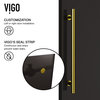 VIGO 72"x74" Elan Frameless Sliding Shower Door, Black/Matte Gold